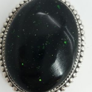 GASOLINE GLAMOUR Jewelry - Green glitter cocktail ring sample GASOLINE GLAMOUR Jewelry - Green glitter cocktail ring sample